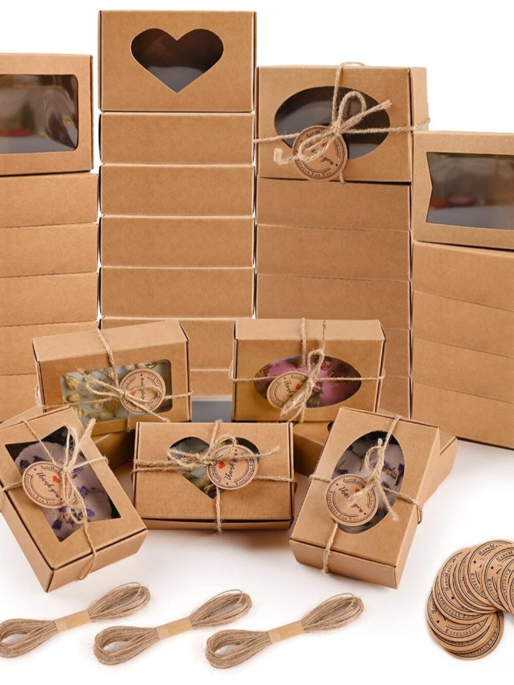 Soap Boxes for Homemade Soap, Soap Packaging Gift Box with Window